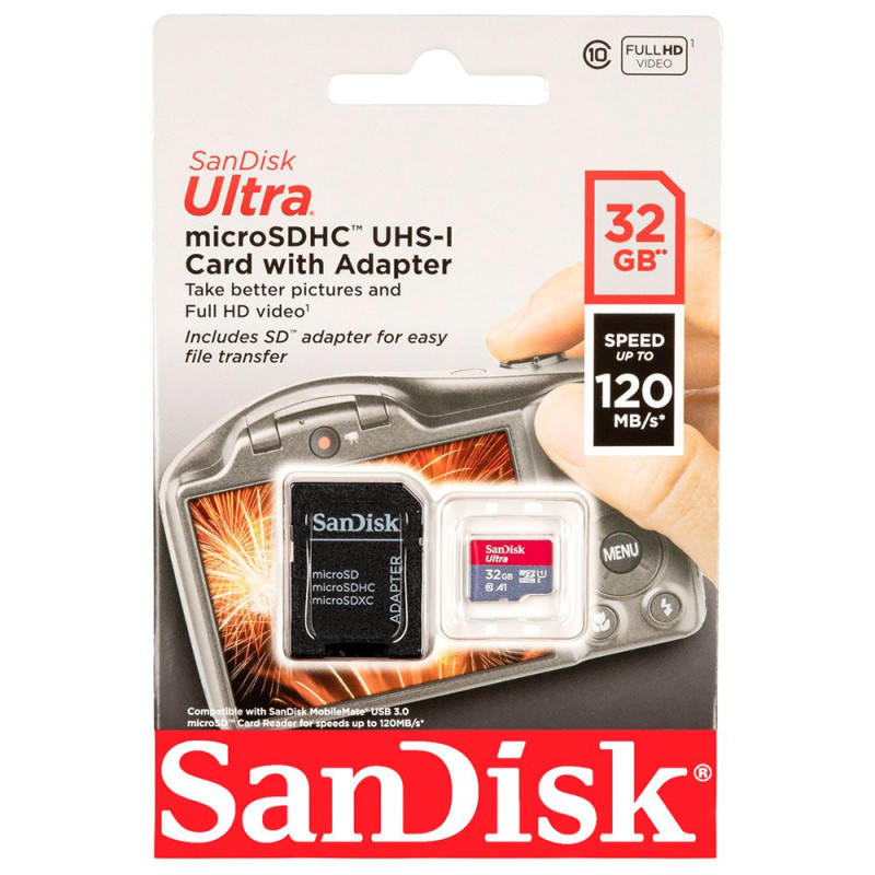 SANDISK ULTRA MICRO SDHC/XC UHS-I U1 MET ADAPTER
